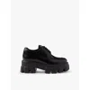 Prada Monolith Lace-up Loafers 55 In Black