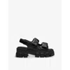 Prada Round-headed High-heeled Sandals In Black