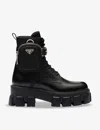Prada Monolith Combat Boots In Black