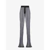 Prada Black Semi-sheer Flared Trousers In Black
