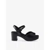 Prada Womens Black Padded Logo-print Nappa Leather Sandals Eur 41 / 8 Uk