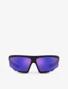 Prada Linea Rossa Womens Black Pr 07ys Tinted-lens Irregular-frame Nylon Sunglasses In Black