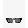 Prada Womens Pr 08ys Butterfly-frame Acetate Sunglasses Black In Black