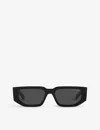 Prada Womens Black Pr 09zs Rectangle-frame Acetate Sunglasses In Black