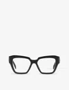 Prada Womens Black Pr 09zv Square-frame Acetate Optical Glasses In Black