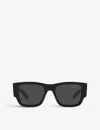 Prada Womens Black Pr 10zs Pillow-frame Acetate Sunglasses In Black