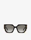 Prada Womens Black Pr 15ws Cat-eye Frame Acetate Sunglasses In Black
