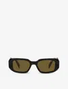 Prada Womens Black Pr 17ws Rectangle-frame Acetate Sunglasses In Black