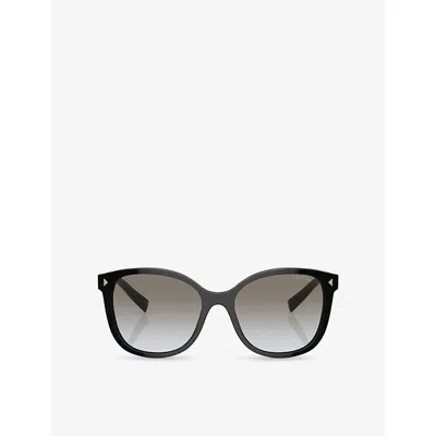 Prada Womens Black Pr 22zs Square-frame Acetate Sunglasses
