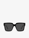 Prada Womens Black Pr 24zs Square-frame Acetate Sunglasses In Black