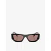 Prada Womens Black Pr A01s Pillow-frame Acetate Sunglasses