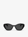 Prada Womens Black Pr A02s Butterfly-shape Acetate Sunglasses In Black