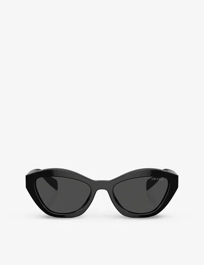 Prada Womens Black Pr A02s Butterfly-shape Acetate Sunglasses