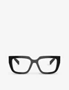 Prada Mens Black Pr A03v Square-frame Acetate Optical Glasses In Black