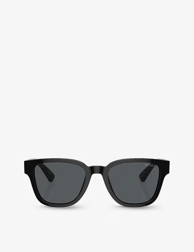 Prada Womens Black Pr A04s Pillow-frame Acetate Sunglasses