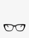 Prada Mens Black Pr A06v Rectangle-frame Tortoiseshell Acetate Optical Glasses In Black