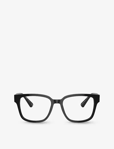 Prada Womens Black Pr A09v Pillow-frame Acetate Glasses