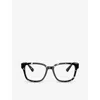 Prada Womens Black Pr A09v Square-frame Tortoiseshell Acetate Eyeglasses In Black