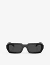 Prada Mens Black Pr A12s Irregular-frame Acetate Sunglasses In Black