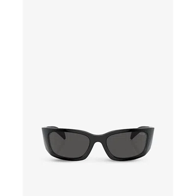 Prada Womens  Pr A14s Butterfly-frame Acetate Sunglasses In Black