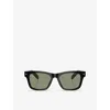 Prada Womens Pr A17s Square-frame Acetate Sunglasses Black In Black