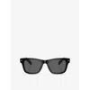Prada Womens Pr A17s Square-frame Acetate Sunglasses Black In Black