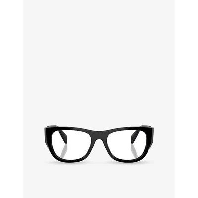 Prada Womens Pr A18v Irregular-frame Acetate Glasses Black