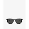 Prada Womens Pr A21s Square-frame Acetate Sunglasses Black In Black