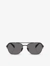 Prada Womens Black Pr A50s Pillow-frame Steel Sunglasses In Black