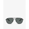 Prada Womens Black Pr A54s Pilot-frame Acetate Sunglasses In Black