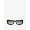 Prada Womens Black Pr B05s Pillow-frame Acetate Sunglasses In Black