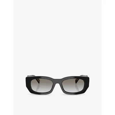 Prada Womens Black Pr B05s Pillow-frame Acetate Sunglasses