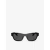 Prada Womens Black Pr B09s Butterfly-frame Acetate Sunglasses In Black