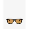 Prada Womens Black Pr B12s Pillow-frame Acetate Sunglasses In Black