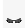 Prada Womens Black Pr B16s Cat-eye Acetate Sunglasses In Black