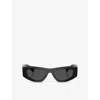 Prada Womens Black Pr B19s Pillow-frame Acetate Sunglasses