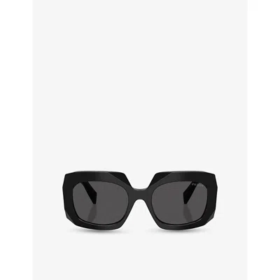 Prada Womens Black Pr B23s Square-frame Acetate Sunglasses