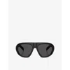 Prada Womens Black Pr C05s Irregular-frame Acetate Sunglasses In Black