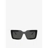 Prada Womens Black Pr D01s Square-frame Acetate Sunglasses