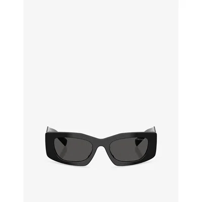 Prada Womens Black Pr D03sd Rectangle-frame Acetate Sunglasses In Pink