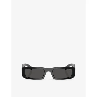 Prada Womens Black Pr D09sd Rectangle-frame Acetate Sunglasses