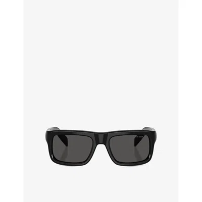Prada Womens Black Pr D11s Square-frame Acetate Sunglasses