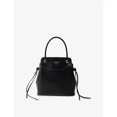 Prada Womens Black  Carry Mini Leather Top-handle Bag