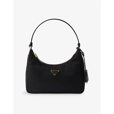 Prada Womens  Mini Re-edition 2005 Re-nylon Shoulder Bag In Black