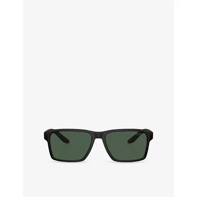 Prada Womens Black Ps 05ys Square-frame Acetate Sunglasses