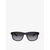 Prada Womens  Linea Rossa Ps 06ys Pillow-frame Acetate Sunglasses In Black