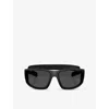 Prada Womens Black Ps 06ys Pillow-frame Acetate Sunglasses In Black