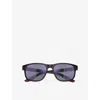 Prada Womens Black Ps 06ys Pillow-frame Acetate Sunglasses In Black