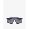 Prada Womens Black Ps A03s Rectangle-frame Shell Sunglasses In Black
