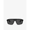 Prada Womens Black Ps B02s Irregular-frame Injected Sunglasses In Black